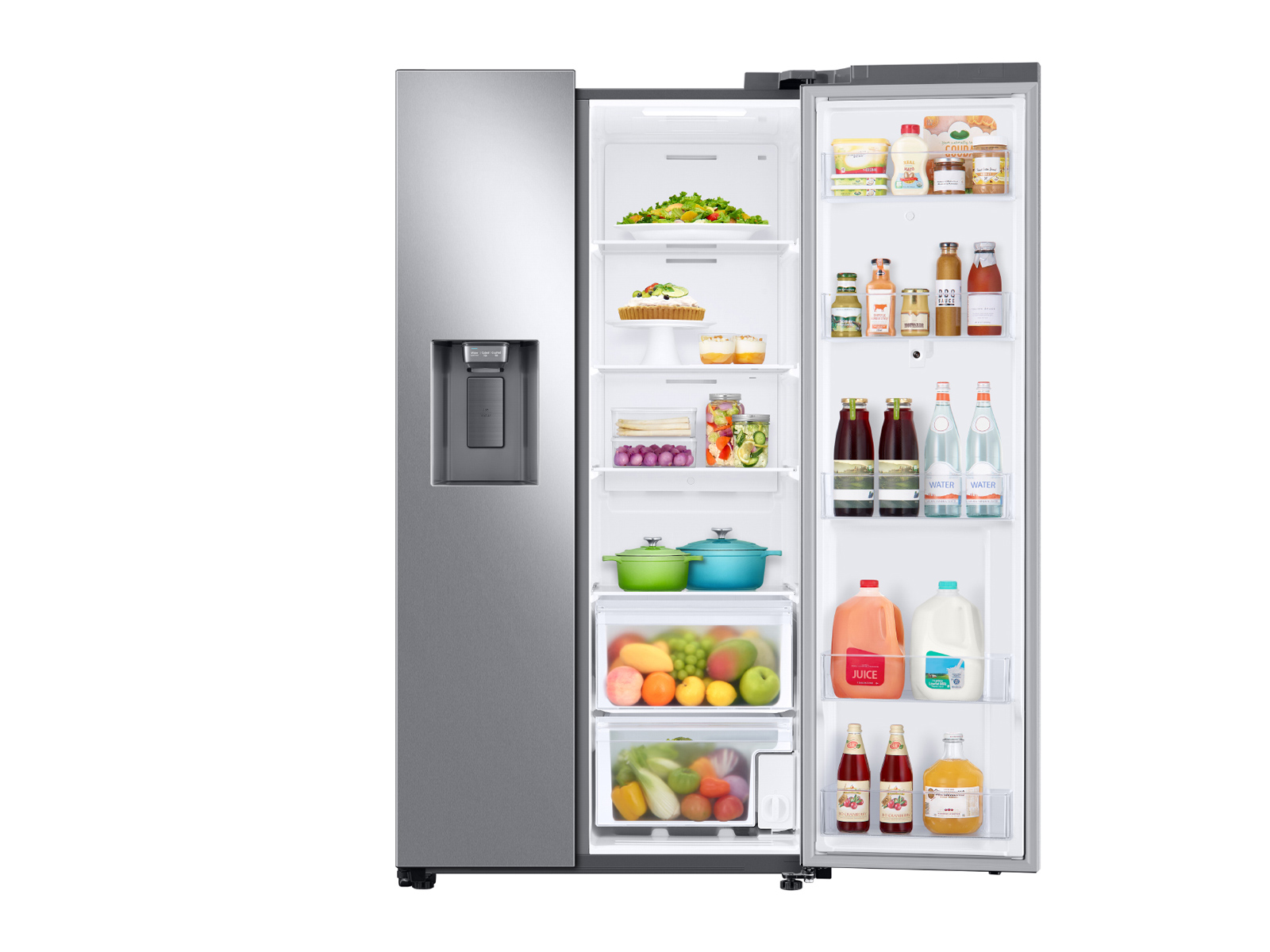 Thumbnail image of 26.7 cu. ft. Large Capacity Side-by-Side Refrigerator with Touch Screen Family Hub™ in Stainless Steel
