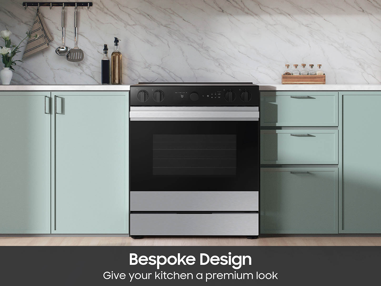 Thumbnail image of Bespoke 6.3 cu. ft. Smart Slide-In Electric Range with Smart Oven Camera & Illuminated Precision Knobs in Stainless Steel
