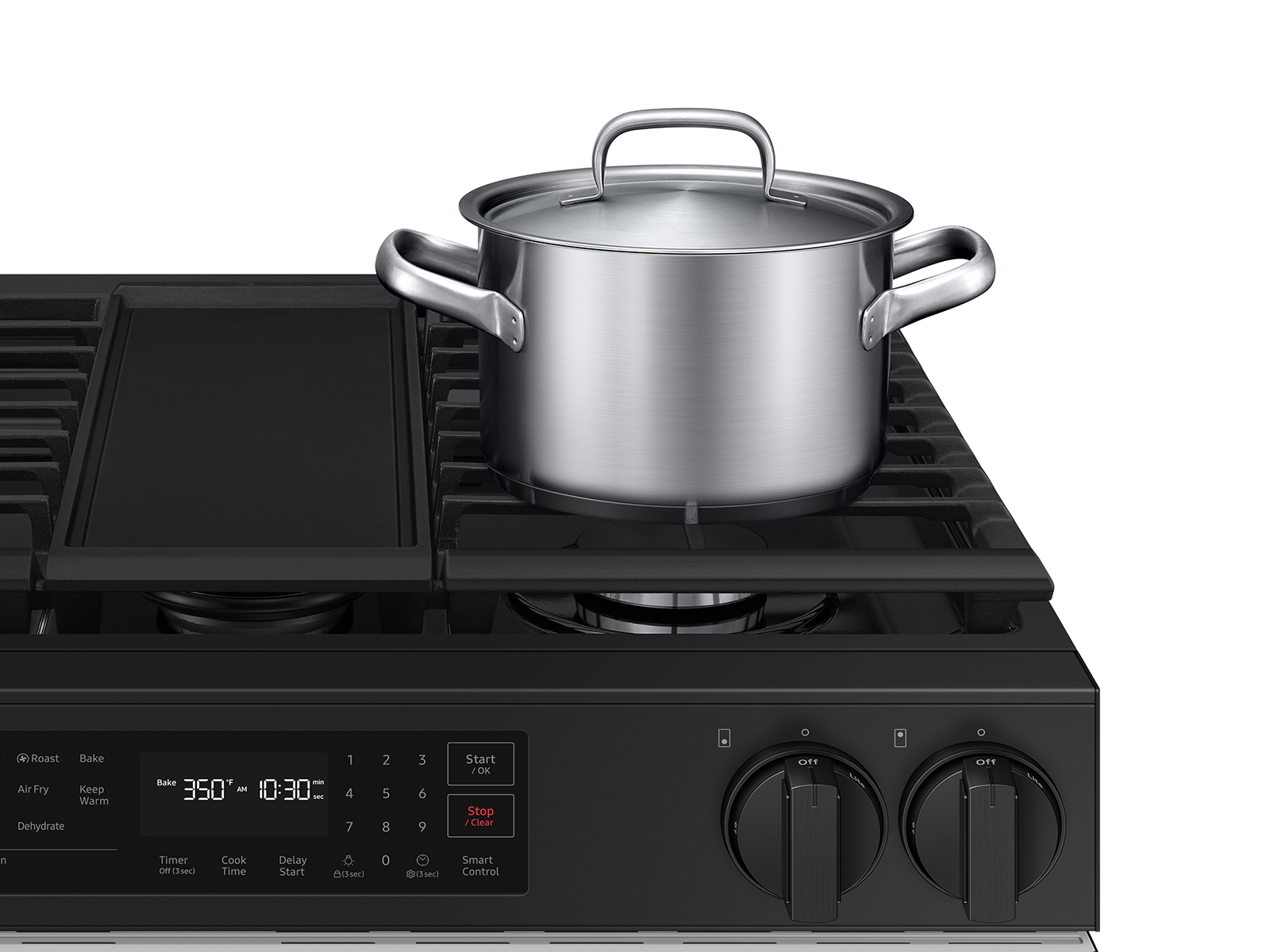 Thumbnail image of Bespoke 6.0 cu. ft. Smart Slide-In Gas Range with Air Fry & Precision Knobs in White Glass