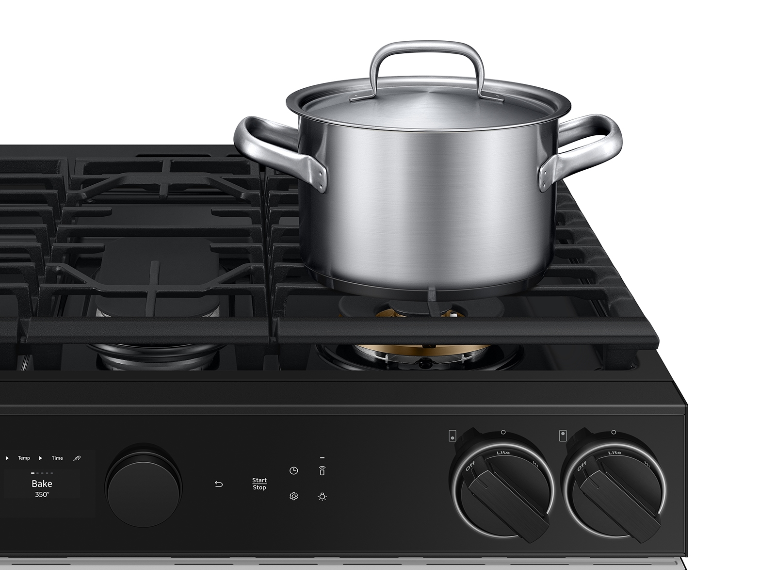Thumbnail image of Bespoke 6.0 cu. ft. Smart Slide-In Gas Range with Smart Oven Camera & Illuminated Precision Knobs in White Glass