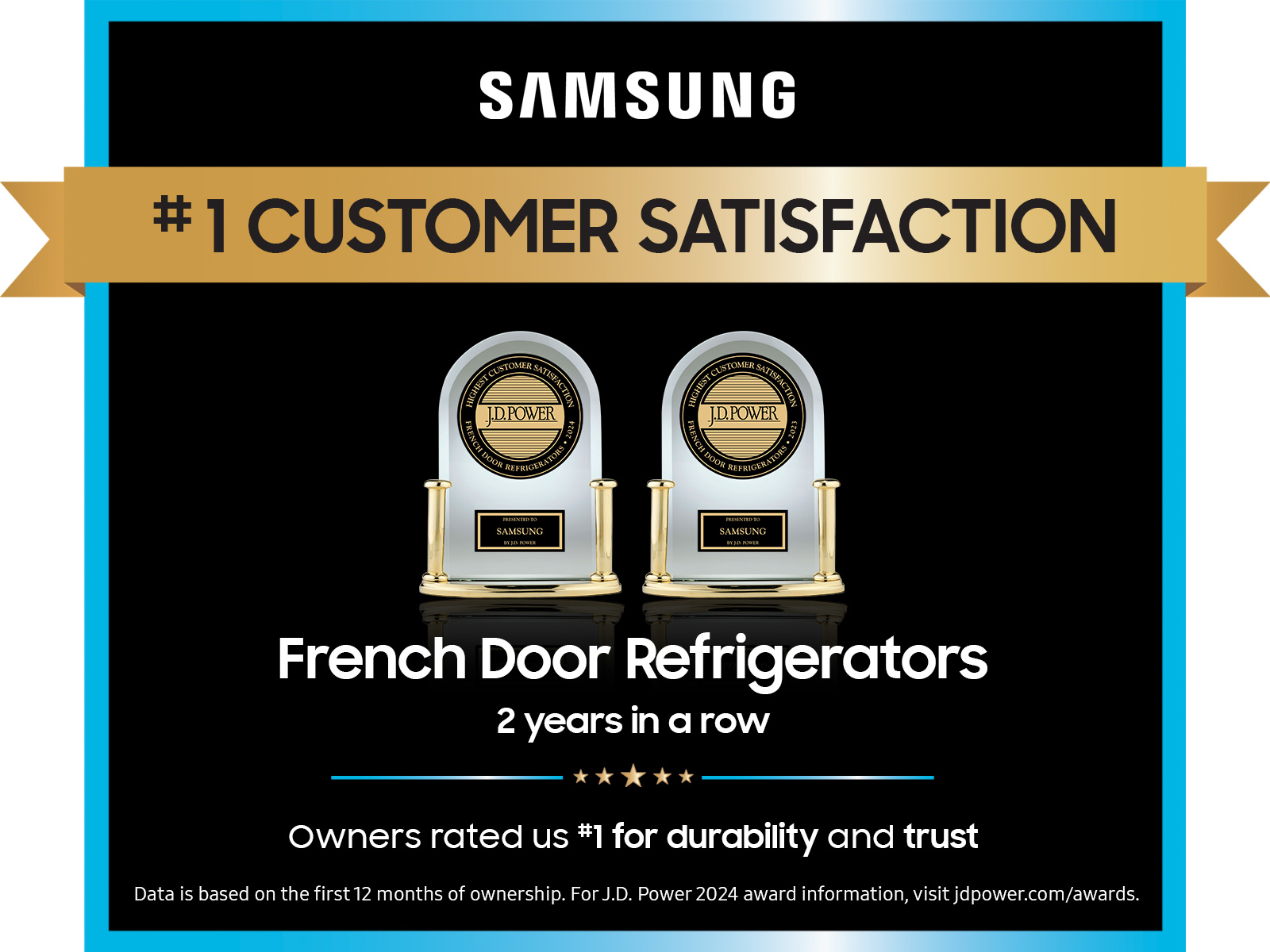 Thumbnail image of Bespoke 3-Door French Door Refrigerator (30 cu. ft.) with Beverage Center™ in White Glass