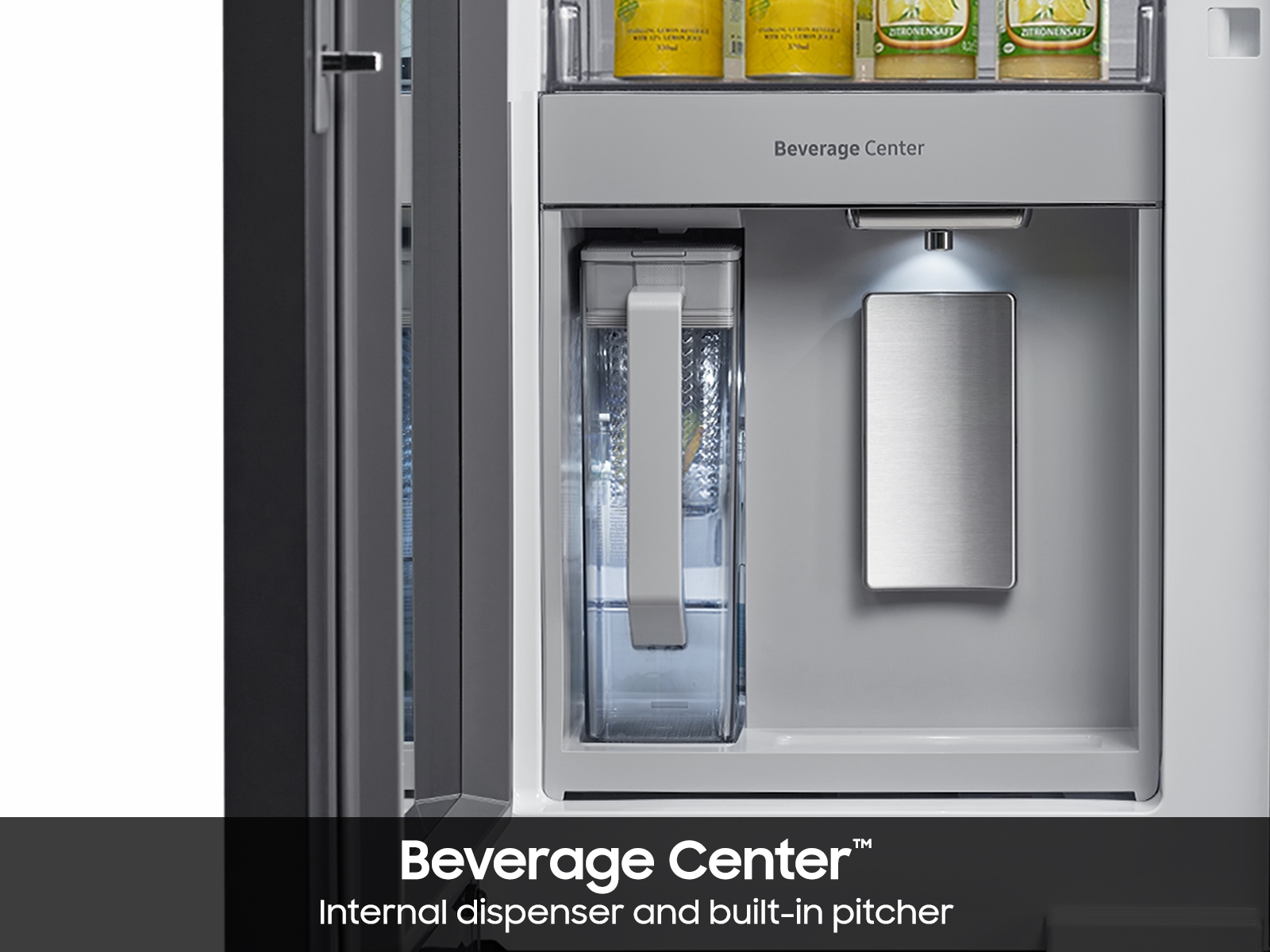 Thumbnail image of Bespoke 3-Door French Door Refrigerator (30 cu. ft.) with Beverage Center™ in White Glass