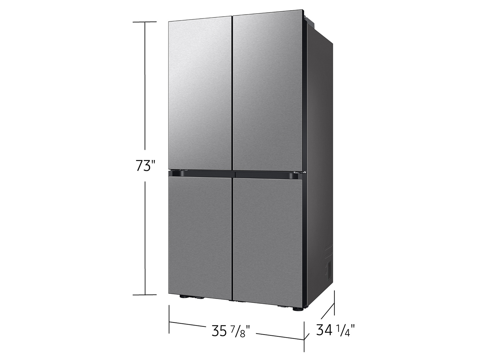 Thumbnail image of Bespoke 4-Door Flex™ Refrigerator (29 cu. ft.) with Beverage Center™ in Stainless Steel – (with Customizable Door Panel Colors)