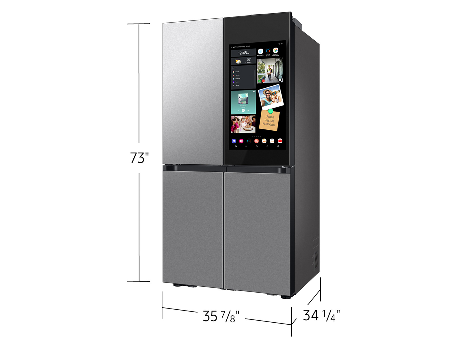 Thumbnail image of Bespoke 4-Door Flex™ Refrigerator (29 cu. ft.) with AI Family Hub™+ and AI Vision Inside™ in Stainless Steel