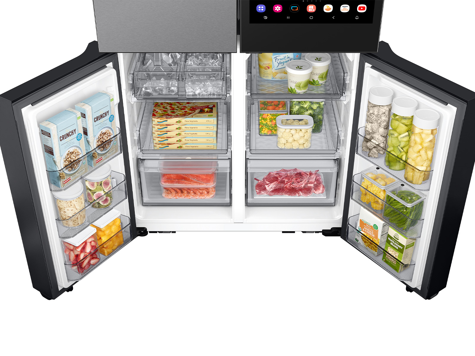 Thumbnail image of Bespoke 4-Door Flex™ Refrigerator (29 cu. ft.) with AI Family Hub™+ and AI Vision Inside™ in Stainless Steel