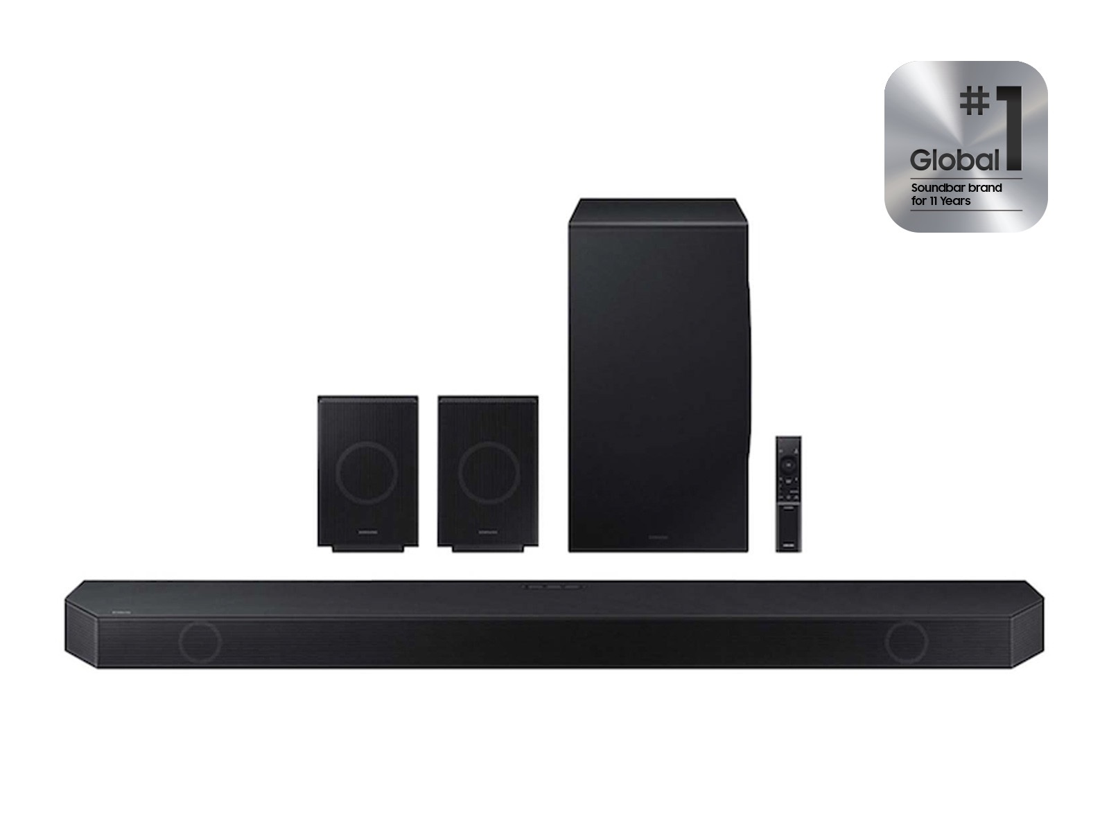 Thumbnail image of 75” Class Neo QLED 4K QN1EF with Q-series 11.1.4 ch. Wireless Dolby ATMOS Soundbar + Q-Symphony w/ Rear Speakers HW-Q990D